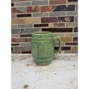 Vintage McCoy Tankard Mug, Green Barrel 397